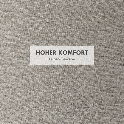 HOMCOM Hocker Polsterhocker, Leinen, versteckter Stauraum, umkehrbarer Deckel, 56cm x 56 cm x 42 cm, Hellgrau + Natur