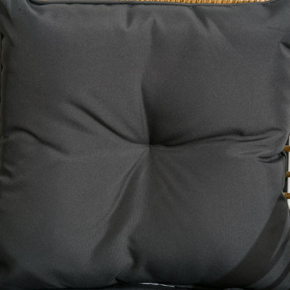 Outsunny 3-teiliges Bistro-Set, wetterbeständig, 1 Beistelltisch, 2 Stühle, 62 cm x 65 cm x 78 cm, Sand+Dunkelgrau