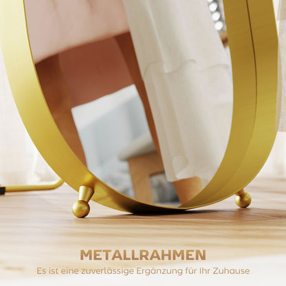 HOMCOM Ganzkörperspiegel mit Metallrahmen, 160 x 50 cm, goldfarbener Rahmen, für Wohnzimmer, Schlafzimmer