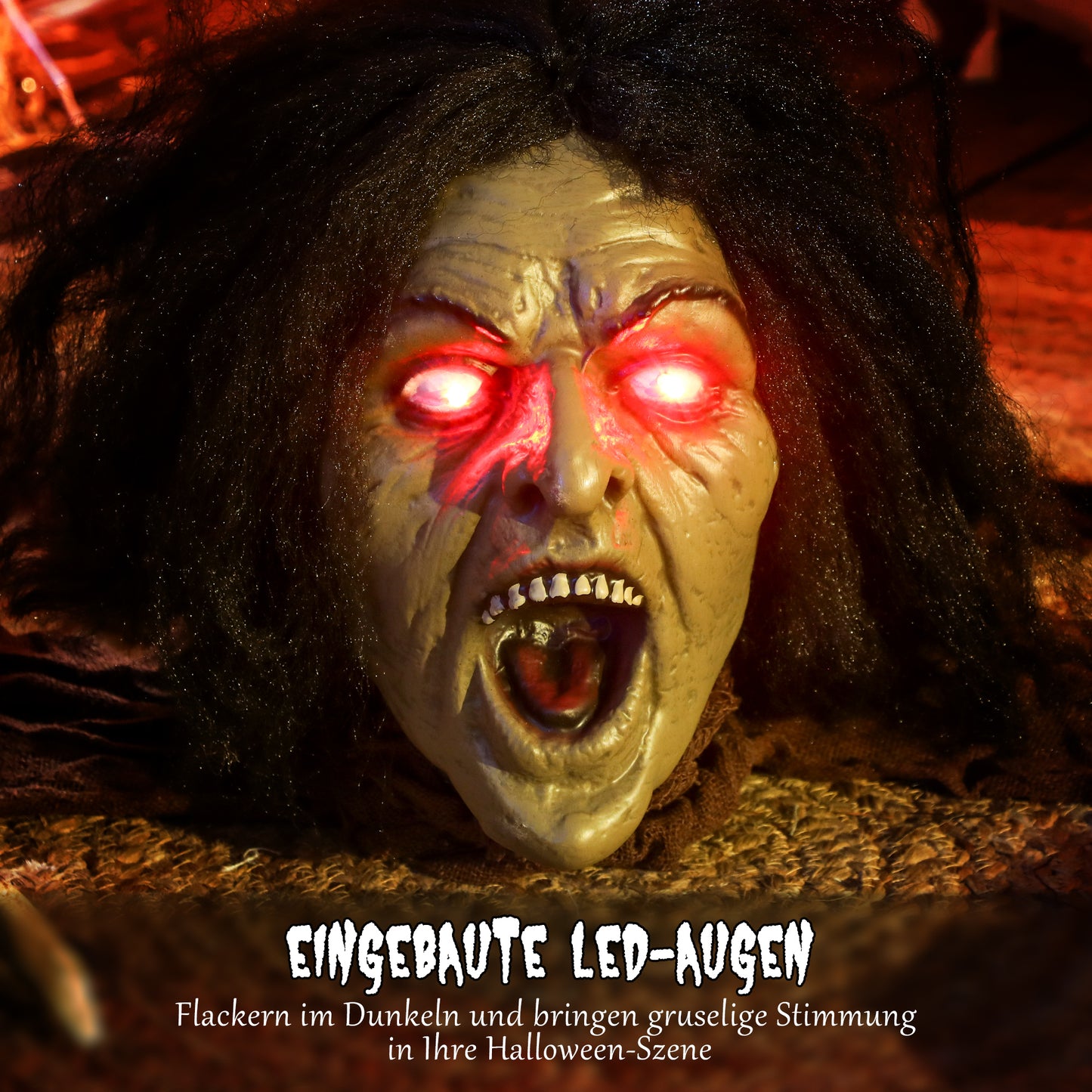 Outsunny Kriechende Zombie-Dekoration för Halloween, ljud, ljusare, batteribetrieb