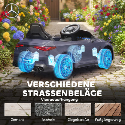 AIYAPLAY Kinder-Elektroauto, Mercedes-Design, 12V Motoren, Fernbedienung, LED-Lichter, Musik, für 3-6 Jahren Kinder, Grau