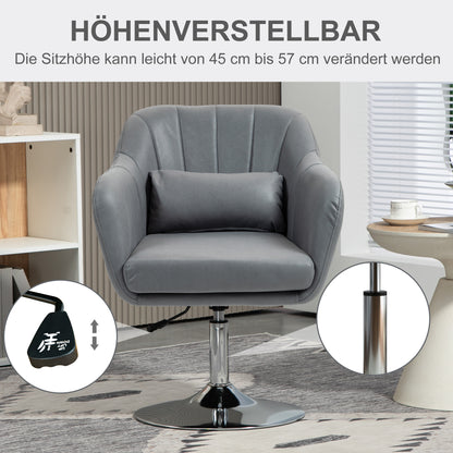 HOMCOM Drehstuhl, höhenverstellbarer Bürostuhl, Polyester, Metall, 60 x 60 x 79-91 cm, Dunkelgrau
