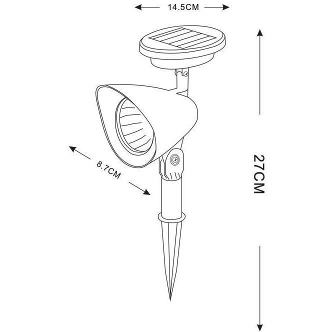GALIX Plastic solar spotlight - Black