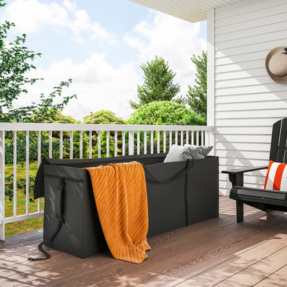 Outsunny Aufbewahrungstasche Gartenpolster, Auflagentasche, Schutzhülle mit Tragegriff Reißverschluss 200x60x75 cm, Schwarz