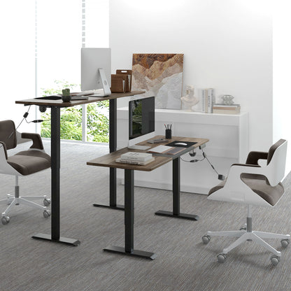 Vinsetto Höhenverstellbarer Schreibtisch Elektrisch 140 x 70 cm Computertisch mit 4 Memory-Steuerung, 4 tlg. Tischplatte, Steh-Sitz Tisch mit Anti-Kollision, Überhitzungsschutz Schwarz