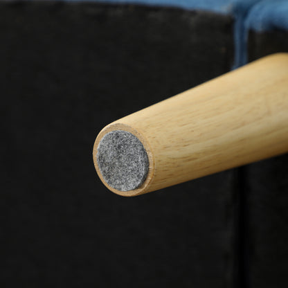 HOMCOM Zweisitzer-Sofa mit Stauraum, Knopfheftung, Kissen, Kautschukbaumholz, 117x62x78cm, Blau