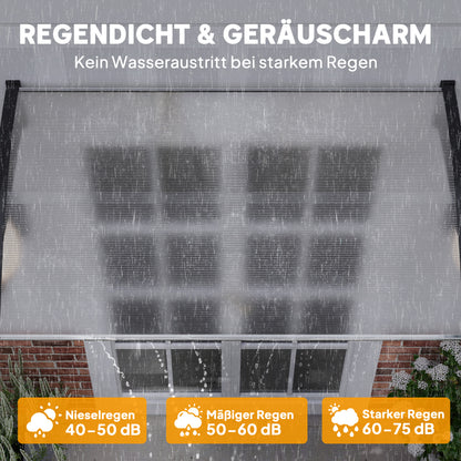 Outsunny Vordach Schutzdach, UV-Beständig, Wasserbeständig, 90x150x25cm , Weiß