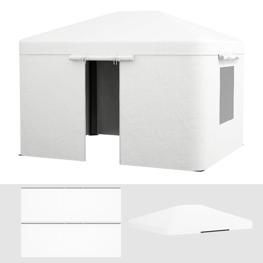 Outsunny Pavillon-Ersatzdach Ersatzvordach, wetterbeständig, 360 x 300 x 270 cm, Weiß