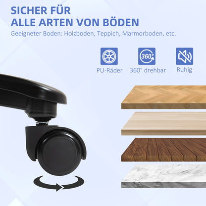 HOMCOM Großer hoher Bürostuhl, 200 kg Tragekapazität, robuste Konstruktion, weicher Bezug, Grau