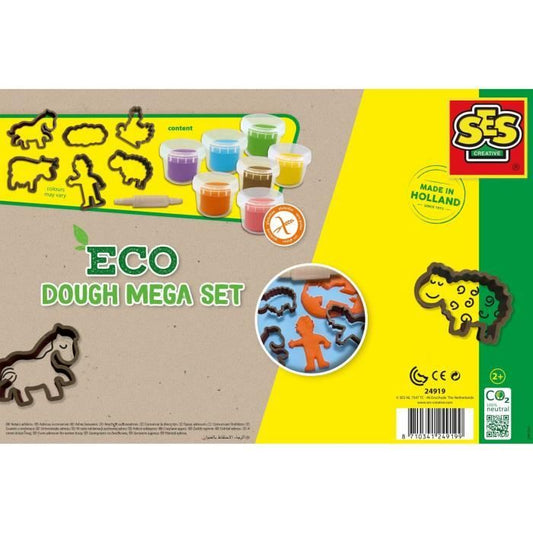 Ecological giant modeling dough kit (7x90 g with tools)