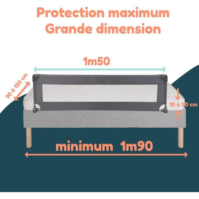Bed rail - LOOPING - BL5003G - Folding - Grey