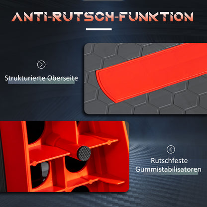 HOMCOM Stepper höhenverstellbare Stepper Aerobic Stepper, Rot + Schwarz