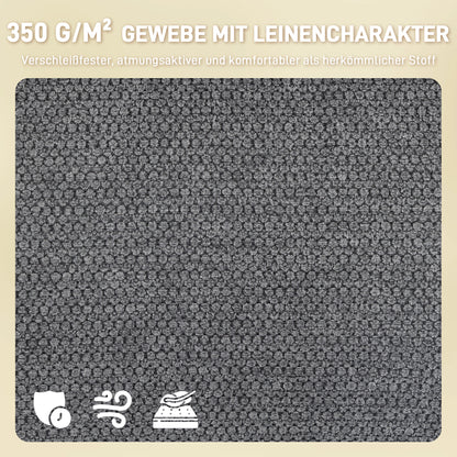 HOMCOM Gepolsterter Esszimmerstuhl, Küchenstuhl mit dicker Polsterung, Armlehnen, Metallbeine, Grau