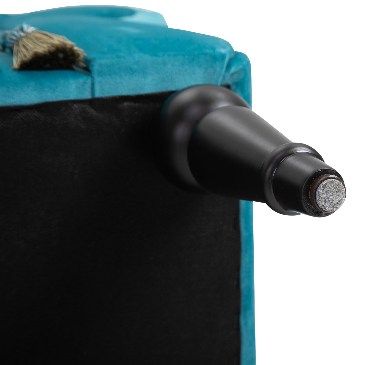 HOMCOM Sitzbank Polsterbank mit Samt-Bezug, Armlehne Bettbank mit Holzrahmen, Schuhbank für Schlafzimmer, Wohnzimmer, Flur 117 x 40 x 58 cm Blå