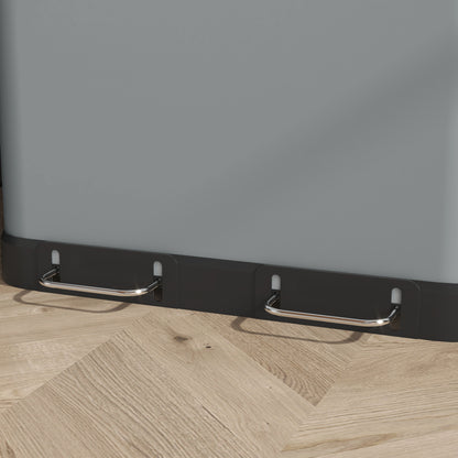 HOMCOM Doppelfach-Mülleimer, 2 x 30L, fingerabdruckresistent, Pedal, herausnehmbare Inneneimer, Grau