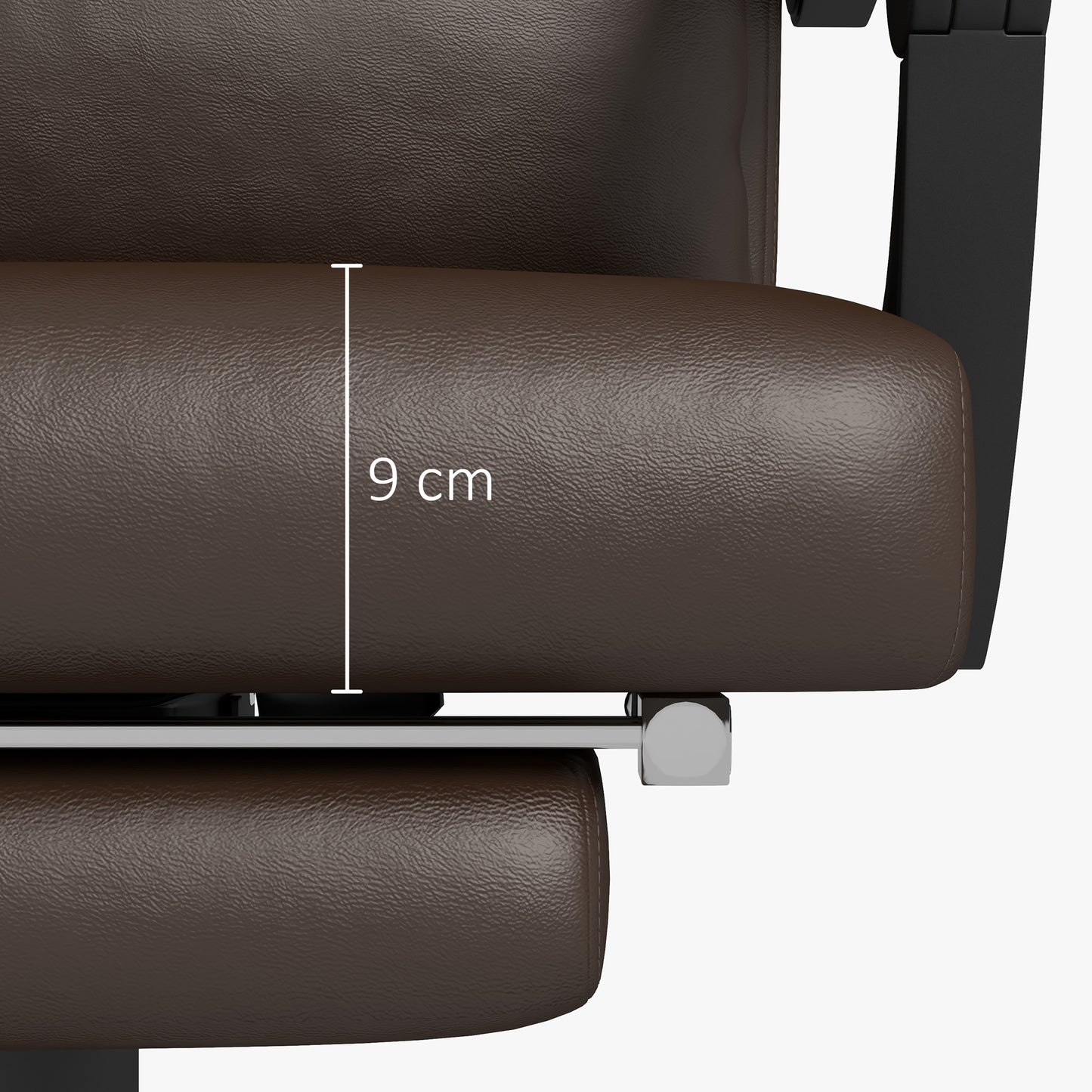 Vinsetto Bürostuhl med Massagefunktion, Ergonomischer Schreibtischstuhl med Liegefunktion, Kopfkissen, höhenverstellbar, Braun