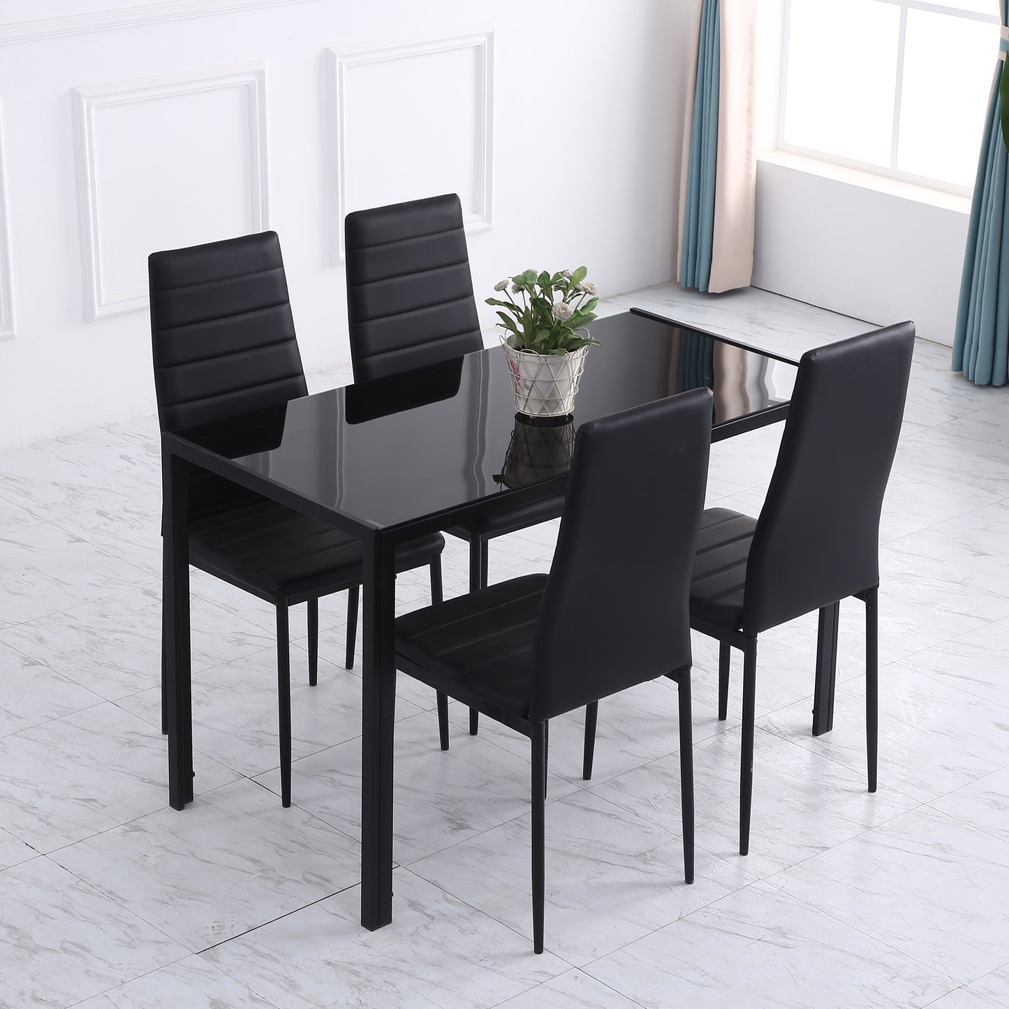 HOMCOM Esstisch Küchentisch großer Tisch, modernes Design, 120 cm x 60 cm x 75 cm, Schwarz