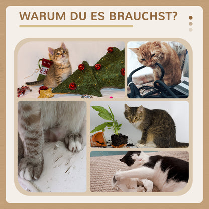 PawHut Kratzbaum mit 1 Katzenhöhle, 1 Katzenbett, 2 Plattformen, Jute-Seilspfosten, Weiß + Grau