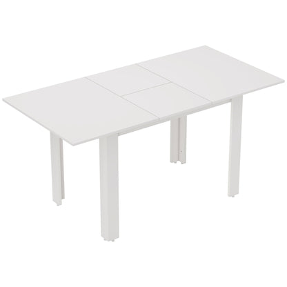 HOMCOM Ausziehbarer Esstisch, 120-160 x 70 cm, verstellbarer Küchentisch für 4-6 Personen, MDF, Hochglanzweiß