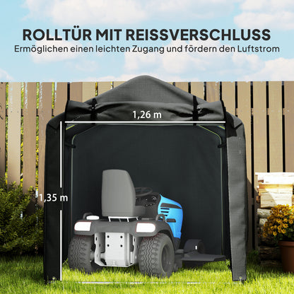 Outsunny Garagenzelt, wasserdicht Zeltgarage mit Tür, UV-beständig 220 x 157 x 165 cm Schwarz