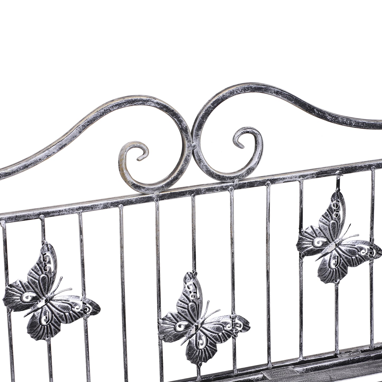 Outsunny Pflanzregal Pflanzenständer Blumenregal Blumenständer Blumentreppe Gartenregal 3 Ebenen Metall Silbergrau 44 x 25 x 96 cm