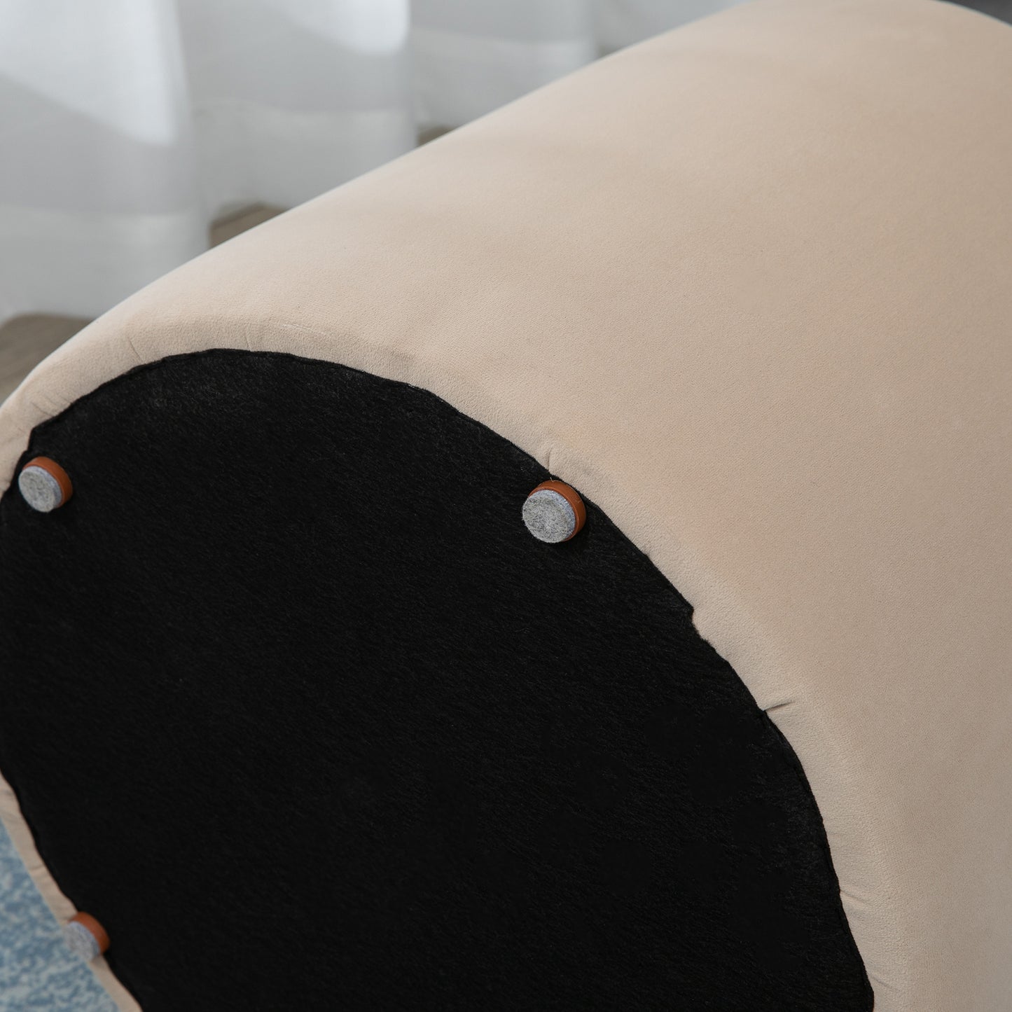 HOMCOM 2-in-1 Hocker in Samtoptik inklusive Stauraum und abnehmbaren Deckel Φ44 cm x 47,5 cm Beige