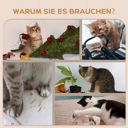 PawHut Katzentreppen-Set, Wand- och Deckenmontage, för Katzen till 5 kg, Beige