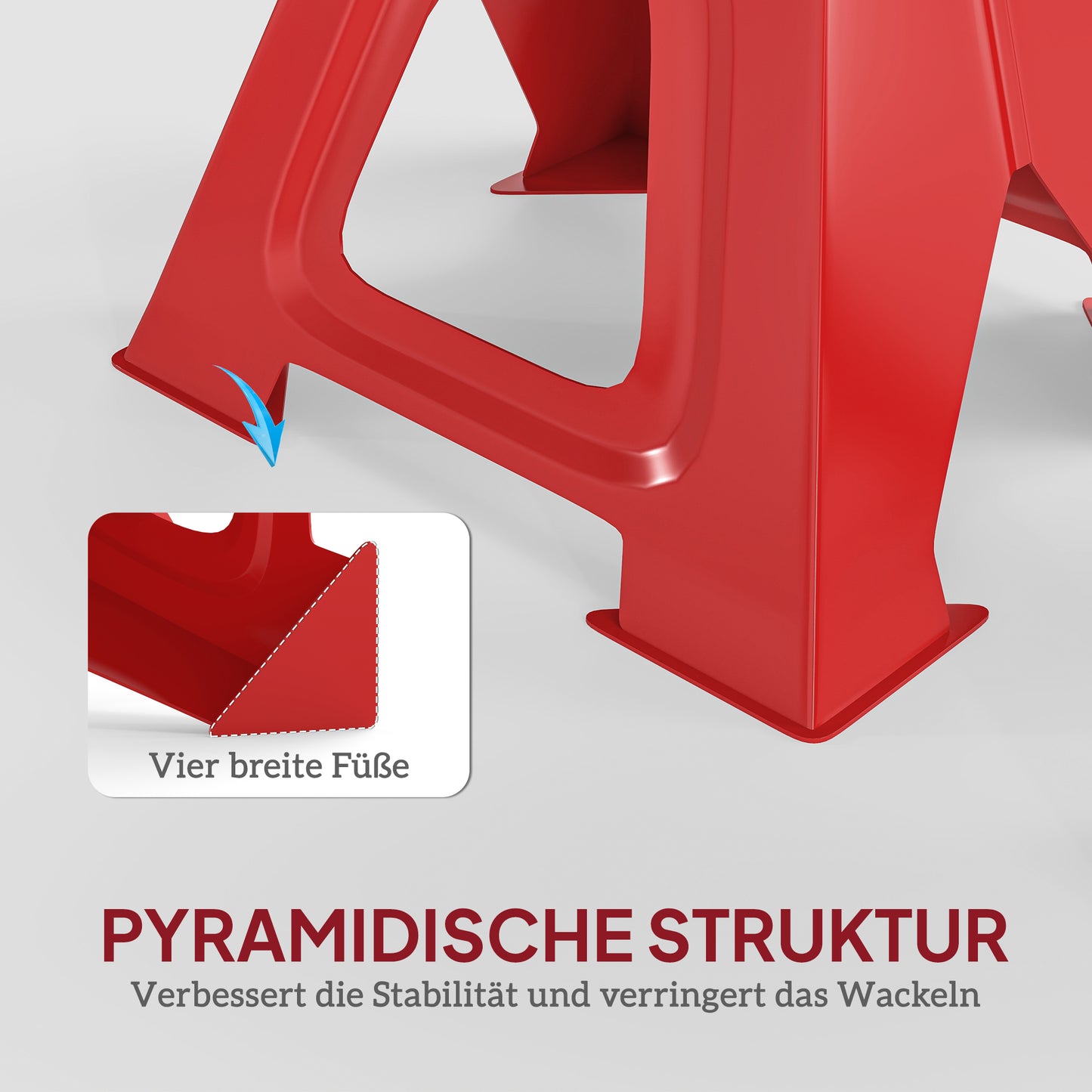 HOMCOM Unterstellbock 6 Tonnen Traglast 2 Stück Stützbock inkl 2 Sicherungssplint Höhenverstellbar Rot