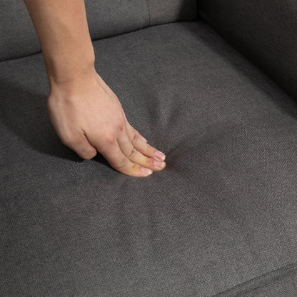 HOMCOM Ohrensessel im Vintage-Design, Lesesessel, Akzentsessel, Holzbeine, Knopfheftung, Grau + Schwarz