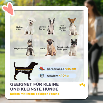 PawHut Hundewagen, Leichter und faltbarer Transportwagen für kleine Hunde, waschbares Kissen, Netzfenster, Grau