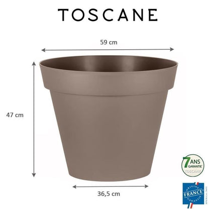 EDA Round Flower Pot Tuscany - Ø 60 x H 47 cm - 76 L - Taupe