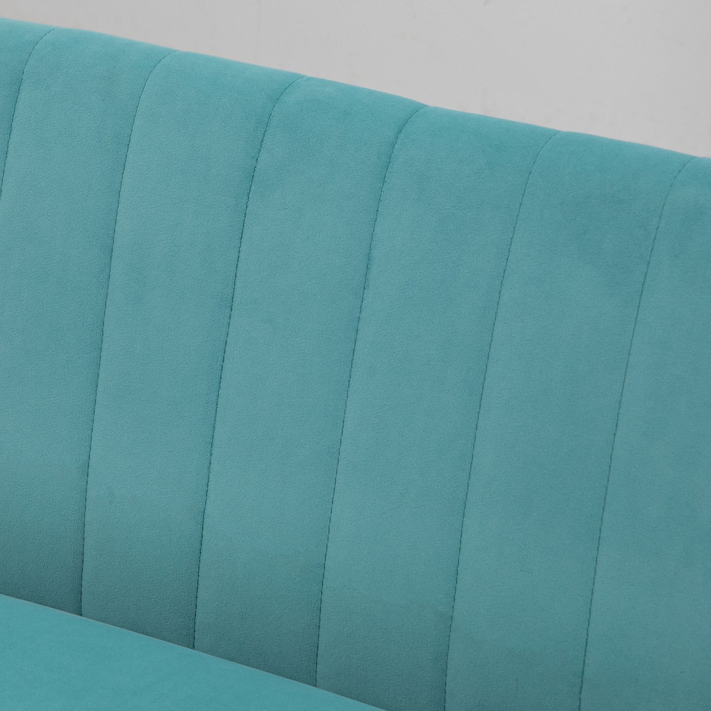 HOMCOM Sofa Retrodesign 2-Sitzer-Sofa, Holzbeine, 117 cm x 56,5 cm x 77 cm, Grün