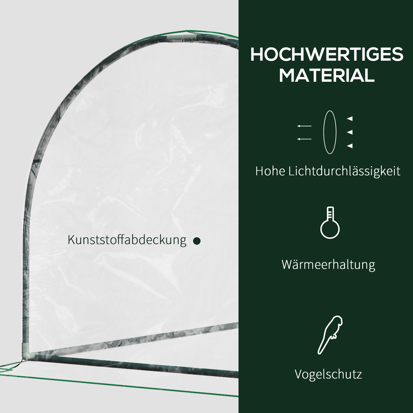 Outsunny Gewächshaus, Treibhaus mit Tür, Frühbeet, Pflanzenhaus, Pflanzenaufzucht, Stahl, Kunststoff, 200 x 100 x 80 cm, Grün