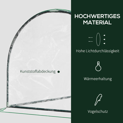 Outsunny Gewächshaus, Treibhaus mit Tür, Frühbeet, Pflanzenhaus, Pflanzenaufzucht, Stahl, Kunststoff, 200 x 100 x 80 cm, Grün