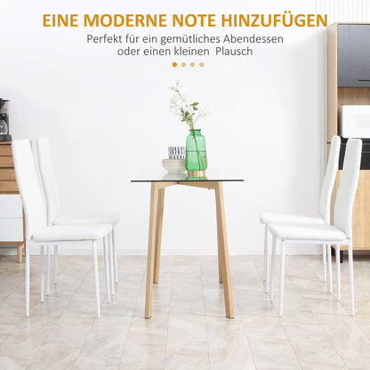 HOMCOM 4er-Set Stühle, Esszimmerstühle, Küchenstühle, 41 cm x 50 cm x 97 cm, Weiß