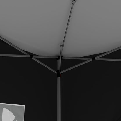 Outsunny 3 x 3 m Pavillon mit 4 Seitenwänden, Fenster, Festzelt mit UV-Schutz, Gartenzelt inkl. Tragetasche, Stahl, Schwarz