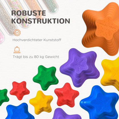 Outsunny Balance-Steine, Trittsteine, 11 Stück, stapelbar, rutschfest, robust, für innen und außen, belastbar bis 80 kg