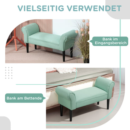 HOMCOM Gepolsterte Sitzbank für Schlafzimmer und Flur, bis 130 kg belastbar, 102 x 36 x 51 cm, Grün