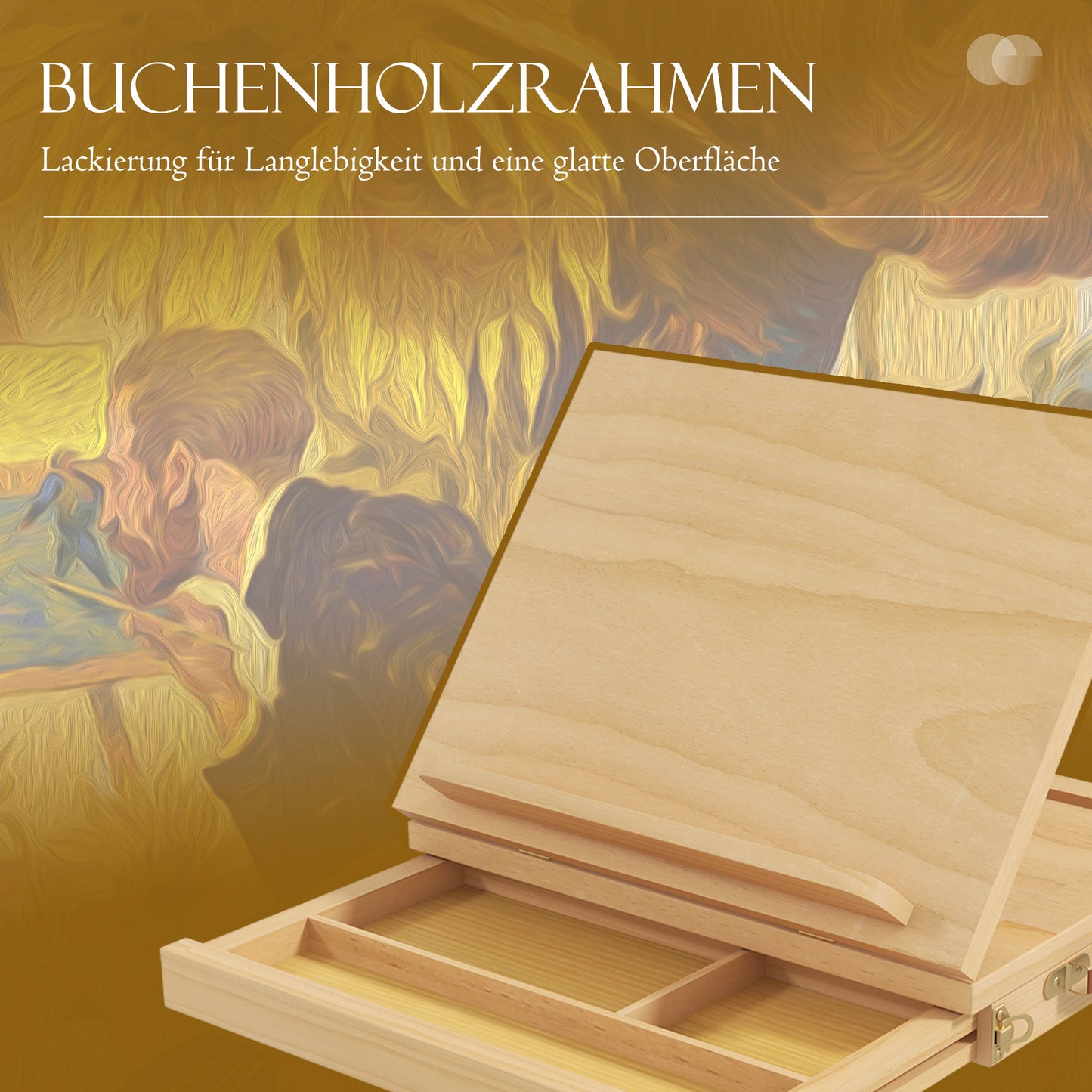 Vinsetto Tischstaffelei, kleine Staffelei, 1 Schublade, 3 Fächer, Massivholz, Natur