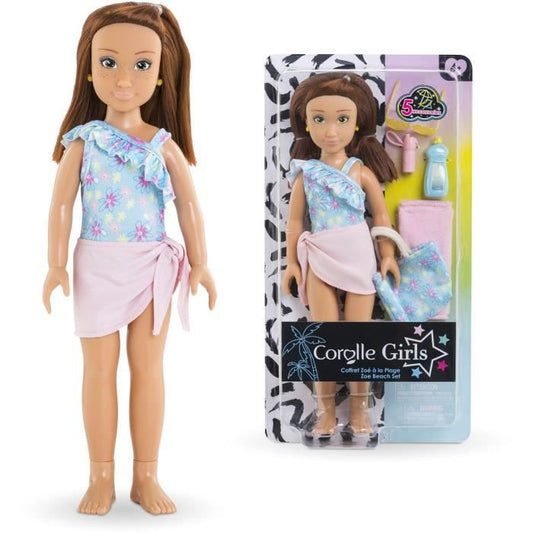 Zoé at the beach COROLLE GIRLS box set - fashion doll - 5 accessories - 28 cm - Ages 4 and up