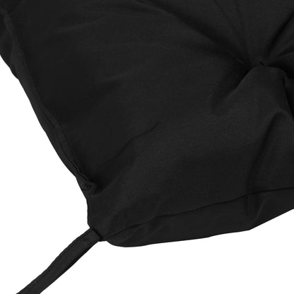 Outsunny 3 Sitzer Bankauflage 100x98x8 cm Bankkissen mit Bändern, Bankpolster für Gartenmöbel Hollywoodschaukel, Schwarz