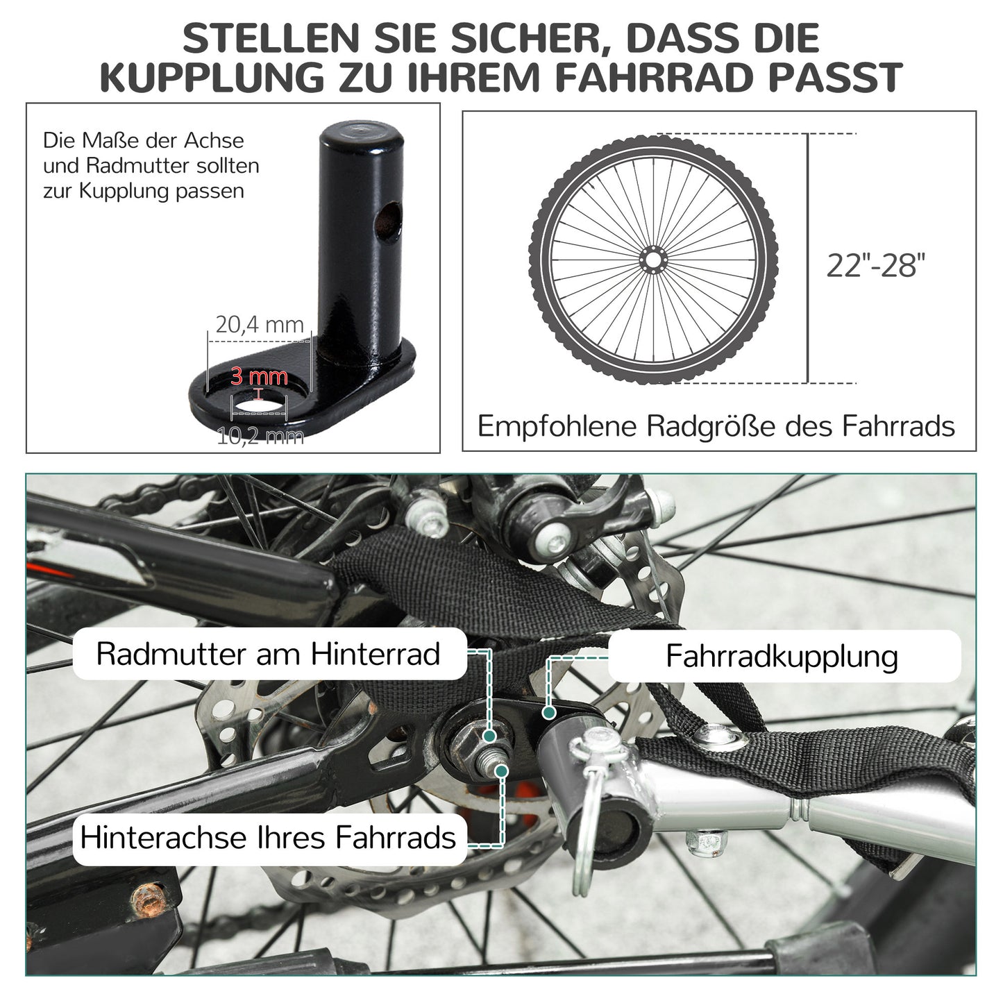 PawHut Fahrradanhänger bis 20kg Universalkupplung Sicherheitsanker Reflektor Stahl Blau+Schwarz