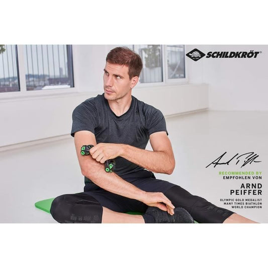 Massage / fitness roller - SCHILDKROT - Ergonomic - Diameter 55 mm - 19 cm - Black and Green