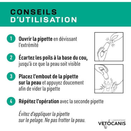 VETOCANIS 4 Anti-flea and anti-tick pipettes - For Cat - 4x 1 month protection
