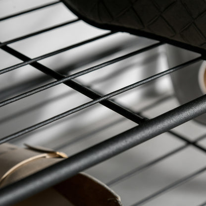 HOMCOM Garderobenständer Schuhregal Kleiderständer mit 8 Haken 2 Ablagen MDF Schwarz 72 x 34 x 185 cm