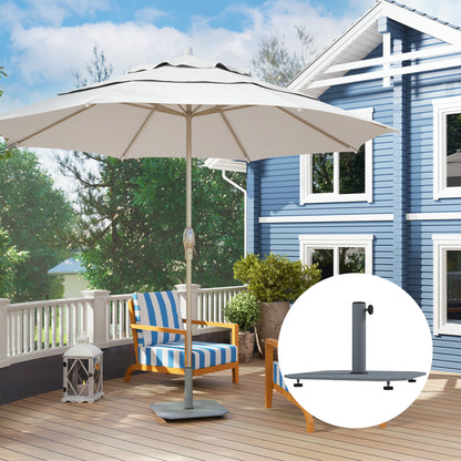 Outsunny Sonnenschirmständer aus Metall 18,5 kg Schirmständer, Quadratisch Schirmhalter für Sonnenschirm 32/38/48mm