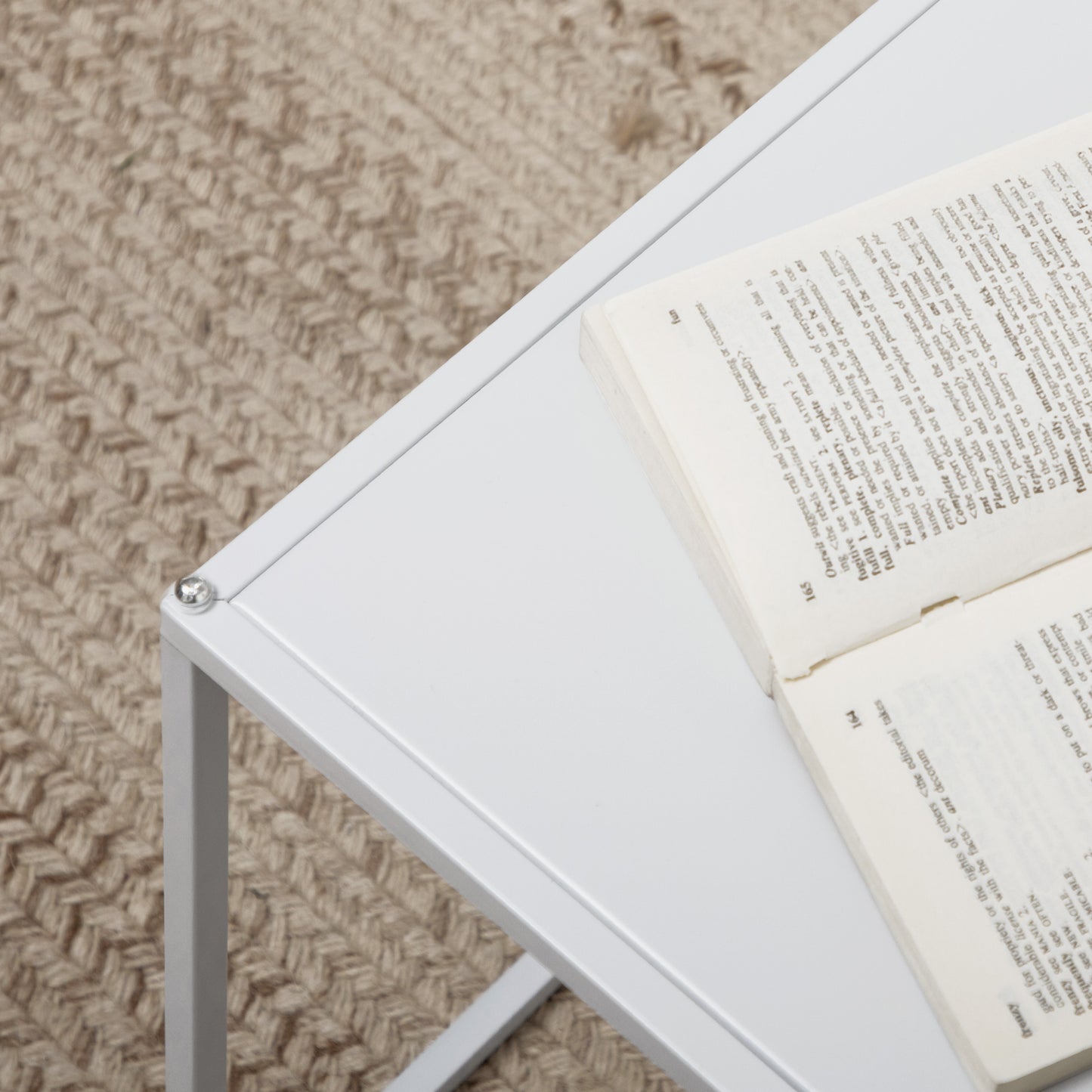 HOMCOM Beistelltisch-Set, moderne Satztische, platzsparend, stabiler Stahlrahmen, Weiß