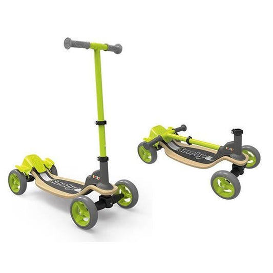 SMOBY 4 Wheels Wooden Skate - Adjustable Handlebar - Foldable