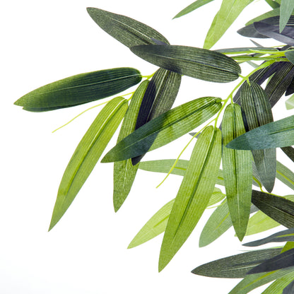 Outsunny Kunstpflanze Künslicher Bambus Künstliche Pflanze 20 cm x 20 cm x 180 cm, Grün + Schwarz