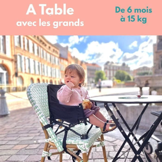 BAMBISOL - Portable Baby Booster Convertible into Child Chair - Removable Tablet, Quick and Compact Folding, Carry Bag